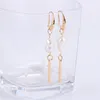 Boucles d'oreilles pendantes femmes naturel perle d'eau douce gland pendant baroque couleur dorée cuivre français boucle d'oreille crochet bijoux élégants