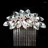 Hair Clips SLBRIDA Alloy Rose Gold Color Crystals Pearls Rhinestones Wedding Comb Bridal Pieces Accessories Women Jewelry