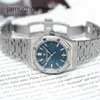 AP Szwajcarski zegarek dla kobiet Royal Oak 77351st Blue Plate Precision Steel Original Diamond Automatic Mechanical Watch 34 mm 21 rok kompletny zestaw 0mp0