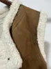 Gilet da donna Pelliccia di agnello Gilet integrato Donna Pelle di pecora Giacca in ecopelle Cerniera Gilet senza maniche Cappotti Capispalla vintage