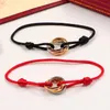 Bracelet à vis en acier inoxydable de style bracelet de manchette en argent de qualité supérieure à la mode de luxe pour hommes et femmes amoureux bracelet corde porte-bonheur.