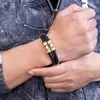 Bracelets de charme Punk en acier inoxydable pour hommes, classique, chaîne en cuir véritable, accessoires de bijoux, nouveautés 2023, tendance à vendre