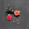 Brooches BoYuTe (10 Pieces/Lot) High Quality Hand Made Lapel Pin Flower Men Wedding Boutonniere Pins