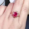 Cluster Rings Natural 3ct Ruby Ring 925 Sterling Silver Simple And Exquisite Style Recommended By The Owner Authentic Color