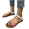 Sandalen Damen Strand Hohl Lässige Hausschuhe Flache Schuhe Retro Metallic Für Damen