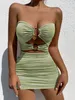 Sukienki swobodne wycięte bez ramiączki Klub Burzaczowy Mini XL Bez rękawów z mody na ramię Womans Sukienki letnie 230413