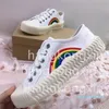 Premium Designer Trend Patchwork Kolor Rainbow Girl Canvas Wygodne buty na cookie buty