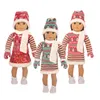 Kleidungssets Weihnachten Puppenkleidung Anzug für amerikanische 18-Zoll-Mädchen süßes Outfit Kleid Seet 43 cm Baby Born Unsere Generation Spielzeug 231113