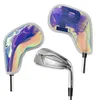 Andere Golfprodukte, glänzende Golf-Eisenschlägerkopfabdeckungen, bunt, große Zahl, Eisenkopfüberzüge, Wedges-Abdeckungen, 4–9 ASPX, 10 Stück, 231113