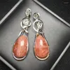 Link Armbanden Natuurlijke Rode Kant Agaat Koperdraad Verpakt Teardrop Hanger Handgemaakte Vrouwen Healing Edelsteen Kristal Voor Liefhebbers Vriendin