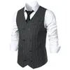 Men's Vests Vest Autumn And Winter Style Temperament Double Breasted Striped Suit British Casual