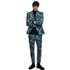 Men's Suits Plus Size Men's Casual Colorful Print Blazers Patch Trousers Male Africa Clothing Customized