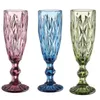 SZHOME Wine Glasses Wholesale 150Ml 4Colors European Style Embossed Stained Glass Lamp Thick Goblets Drop Delivery Home Garden Kitchen