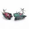 Decorations Aquarium Ornament Ship Air Split Shipwreck Fish Tank Decor Sunk Wreck Boat 231113