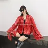 Women's Jackets Rock Fringe Sequin Jacket Vintage Long Sleeve Silver Reflective Ladies Coat Top