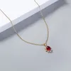 Collane con ciondolo Semplice collana di fiori di sole in pietra di cristallo rosso blu fresco per le donne Regalo per feste per ragazze con catena di clavicole di moda femminile