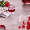 Tumblers Wine in vetro squisito basare stabile basare trasparente tazza di calice a forma di rosa per casa 230413