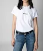 2023ss Zadig Voltaire Brief Vrouwen Designer Tees Inkt Digitale Print Brief T-shirt Liefde Hot Boor Korte Mouw T-shirt