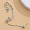 Pendientes colgantes Moda Punk Twining Forma de serpiente Earcuffs para mujeres Hombres Clip Pendiente Rhinestone Animal EarClip Accesorios de joyería de fiesta