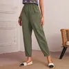 Pantalons pour femmes Pantalons de survêtement à jambes larges Femmes Cargo Coton Lin Taille élastique Poche Vêtements Y2k Streetwear
