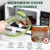 Hoses Microwave Cover for Food Splatter with Handle and Water Storage Box Kitchen Gadgets Accessories 231113