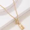 Pendant Necklaces Classical Lock Necklace Elegant Gold Color Alloy Metal Adjustable Party Jewelry Accessories Collar 22199