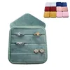 Jewelry Pouches Multiple Ring Holder Velvet Clear Lid Earring Box Organizer Storage Earrings Stud Tray Showcase Display Case Multicolor