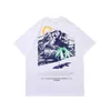 2023 Herren- und Damenmode-T-Shirt Werkzeugausstattung High Street Marke Carhart Trend Frühling / Sommer Neues Outdoor-Winter-Snowy-Mountain-Muster Gedrucktes Paar Zgqs