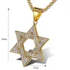 Pendant Necklaces Megin D Stainless Steel Titanium Bling Star Iced Out Hip Hop Collar Chains Punk Necklace For Men Women Couple Gift Jewel