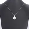 Pendant Necklaces 12PC Stainless Steel Silver Color Christmas Family Friends Women Girls Daughter Necklace Snowflake Snow Flower Charm