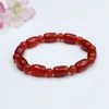 Bracelet de perles de seau d'agate rouge naturelle pour les couples masculins, année primordiale, personnalité féminine