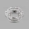 Cluster ringen Vintage kussen geslepen 8mm Diamond Semi Mount instelling verlovingsring 14kt/585 wit goud voor de G090433