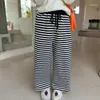 Trousers 2023 Style Girls Boys Striped Pants Cotton Autumn Fashion Kids Long 2-8t A138