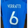 American College Football Wear 2023 Italyy Maillot Luca Azzurro Per Semper Verratti Barella Spazzola Jersey med full sponsor