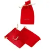 Jewelry Pouches 100pcs High Quality Velvet Small Drawstring Bag For Custom 8 12cm Wholesale Bracelet Pouch Bangle