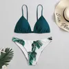 Mulheres Swimwear Bikini 2023 Swimsuit Mulheres Push Up Set Thong SwimwearSexy Profundo V Cor Sólida Sexy Verão