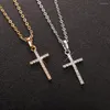 Naszyjniki wiszące moda rhinestone Inklay Krzyżowy Naszyjnik dla kobiet kryształ Jezus biżuteria mężczyźni/kobiety hurtowo