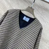 Bluzy bluzy damskie Bluzy jesień i zima nowe Pra High Condegite Simple Style Modna krato z Trójkątem Zamopowym Polarowym Topem K787