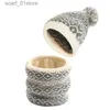 Hoeden Sjaals Sets Winter Ring Sjaal Set Hoed voor Dames Mode Gebreid Haiall Cs Unisex Outdoor Warm Heren Kraag Sjaals Snood BandanaL231113