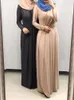 Vêtements ethniques Plaine Musulman Abaya Robe Dubaï Turquie Cuir Femme Jalabiyat Ramadan 2023 Robes arabes pour femme Robe Jelaba Jilbabe