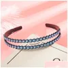 Headbands Rhinestone Crystal Hoop Double Row Belt Teeth Non Slip Hairpin Women Resin Headwear Hair Accessories Gifts Beauty 4 3Yy M2 Dhgp4