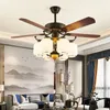 Chinese Style Ceiling Fans With Light Living Room Bedroom Fan Lamp Wood Blades DC Motor Reversible Remote Control