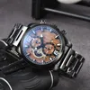 Armbandsur 2023 Luxury Original Brand Quartz Watches For Mens Chronograph Daily Waterproof Automatic Date Sport High Qaulity Clocks