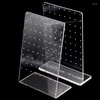 Jewelry Pouches 1pc Transparent Acrylic 72 Holes Earring Display Board Ear Lip Stand 20-16G Bone Stud Pendulum