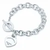 Designer 100% Sier Original Authentic Classic Key Heart Bracelet Gift Exquisite Christmas Present