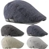 Berets Men نساء غير رسمية القبعات القبعة الفرنسية Sboy Caps منحنية القسمة القابلة للتعديل مشبك صلبة اللون عتيق الطبق خمر