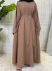 Ethnische Kleidung 10 Farben Muslim Abaya Full Cover Ramadan Kleid Abayas Islamisches Dubai Schnürkleid Eid Gebetskleidungsstück Jilbab Long Khimar