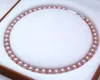 Catene Collana di perle rotonde di lavanda rosa naturale del Mare del Sud da 9-10 mm da 18 pollici