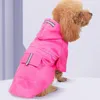 Impermeabile abbigliamento per cani con cappotto riflettente di pancia regolabile con cofano