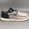 Scarpe firmate di lusso Hey Dude Uomo Wally Linen uomo donna un piede suola morbida scarpe di stoffa lavabili in lavatrice pastiglie per scarpe in pelle di maiale EUR 41-45